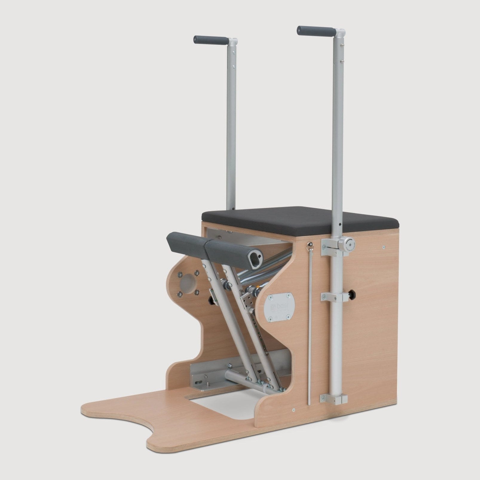 BASI Systems Wunda Chair with a beech frame, padded seat, split pedal and removable handles
