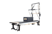 Align Pilates C8-Pro with Half Cadillac, three quarter view on a white background with a sitting box on the carriage