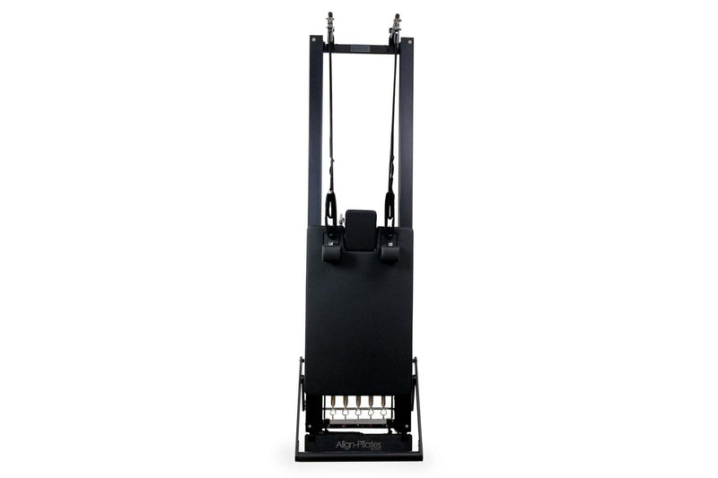 Align Pilates C8-Pro Noir, reformer standing on end