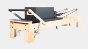 Align Pilates M8-Pro, front angle view of the padded foot bar and standing platform
