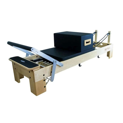 Align Pilates M8-Pro, maple reformer with Pro Sitting Box on the carriage