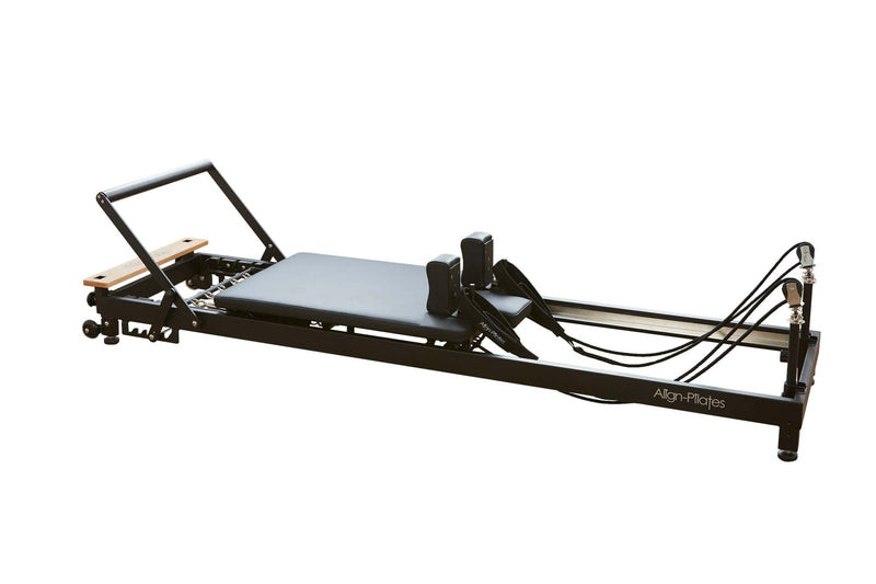 Align Pilates R8-Pro Reformer, black frame three quarter view