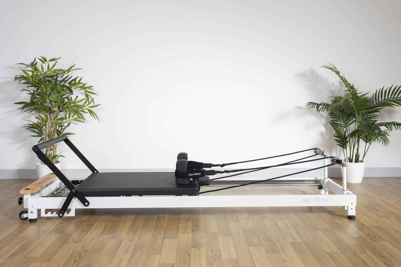 Align Pilates R8-Pro Reformer, white frame in a bright room