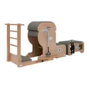 BASI Systems Arm Chair Barrel Set upholstered in Dark Cool Sand, the whole apparatus shown against a plain background, second view