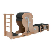 BASI Systems Arm Chair Barrel Set upholstered in Moonless Night Black, the whole apparatus shown against a plain background