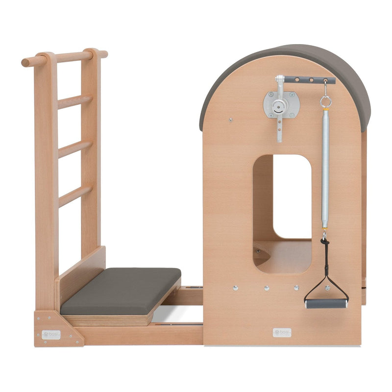 BASI Systems Ladder Barrel upholstered in Dark Cool Sand, the whole apparatus shown against a plain background