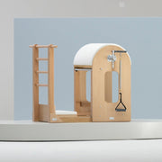 Close view of the BASI Systems Ladder Barrel, showing the upholstery and hardware detail