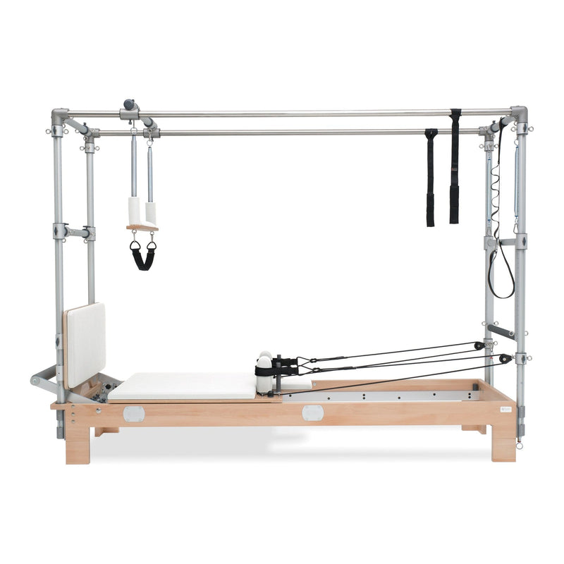 BASI Systems Reformer Combo upholstered in Pristine White, the whole apparatus shown against a plain background, second view