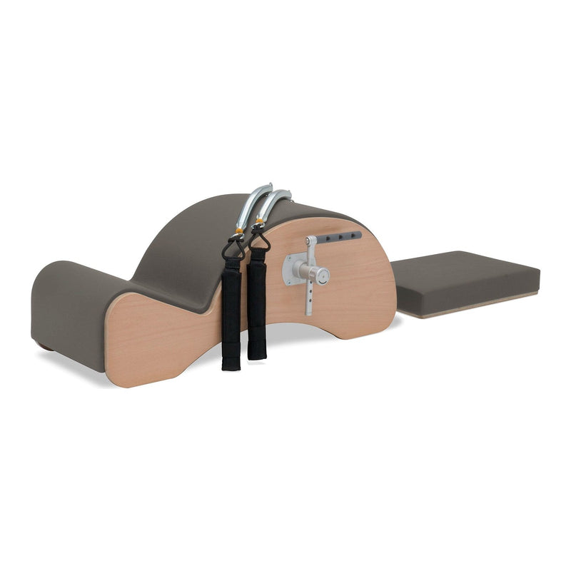 BASI Systems Spine Corrector with F2 System upholstered in Dark Cool Sand, the whole apparatus shown against a plain background