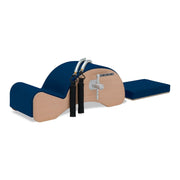 BASI Systems Spine Corrector with F2 System upholstered in Dark Navy, the whole apparatus shown against a plain background