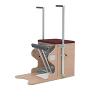 BASI Systems Wunda Chair upholstered in Burgundy, the whole apparatus shown against a plain background