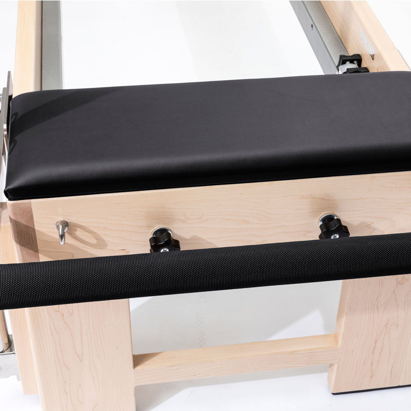 Elina Pilates Elite Cadillac Reformer mat corner and padded foot bar, black