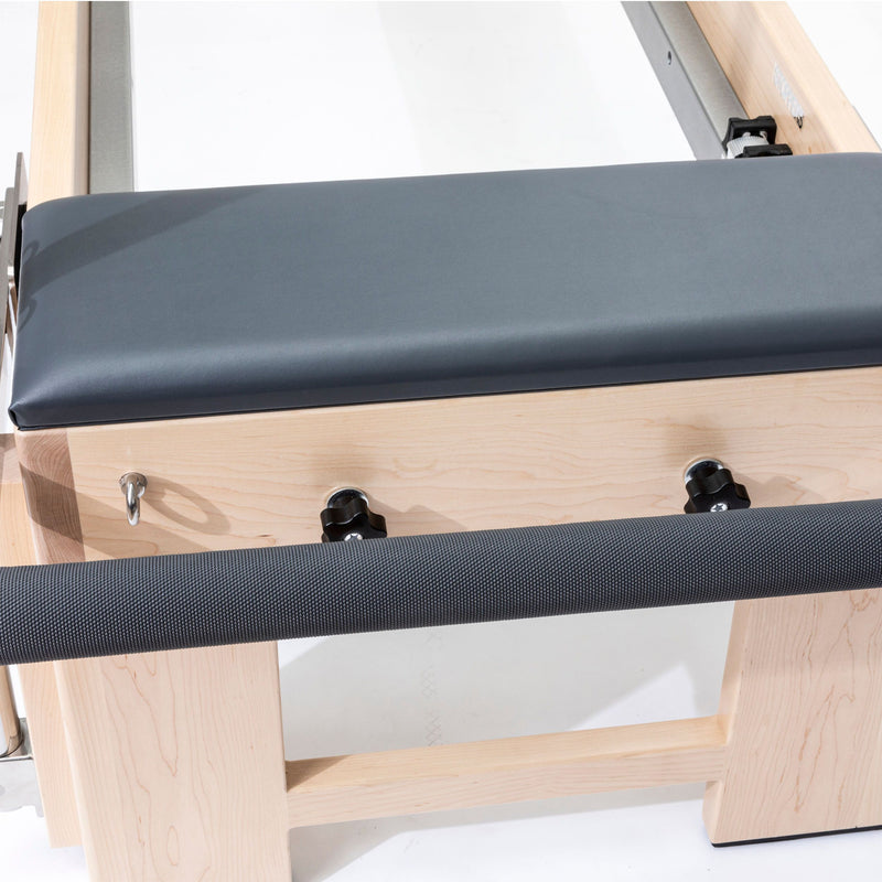 Elina Pilates Elite Cadillac Reformer mat corner and padded foot bar, grey