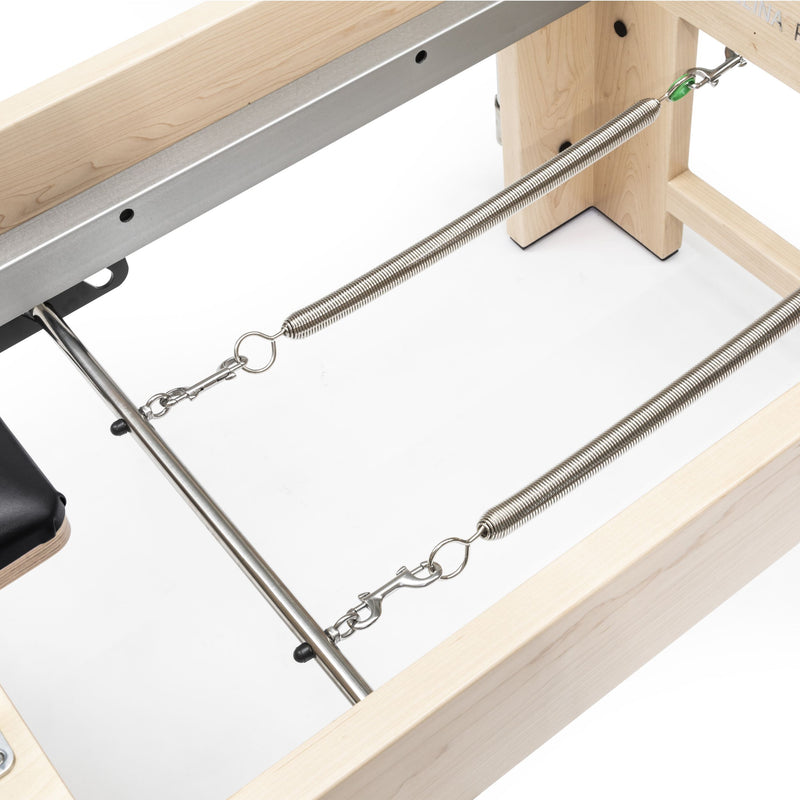 Elina Pilates Elite Cadillac Reformer push-through bar springs under the frame, black