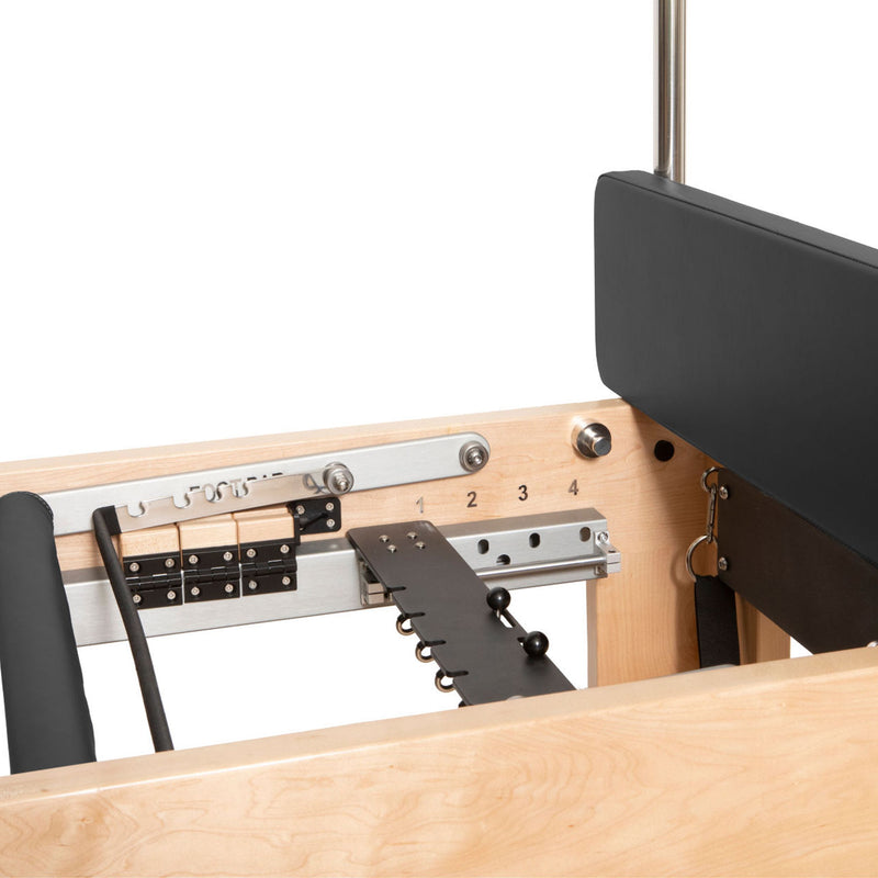 Elina Pilates Cadillac Reformer carriage rail, hinges and rope system, black