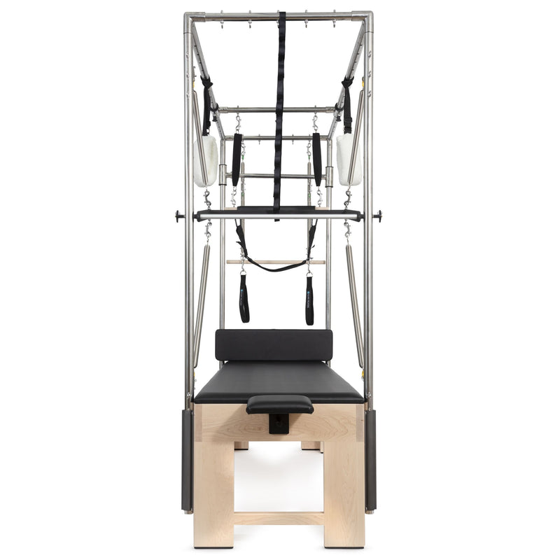 Elina Pilates Cadillac in black, front view through the frame