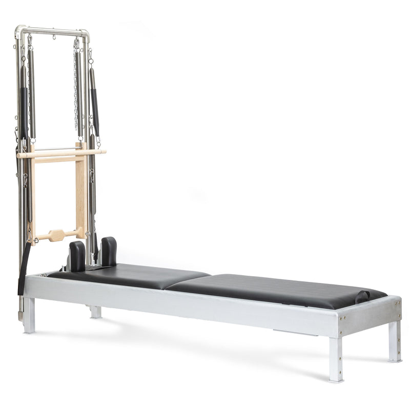 Classic Aluminium Reformer with Tower in black, view from the foot end