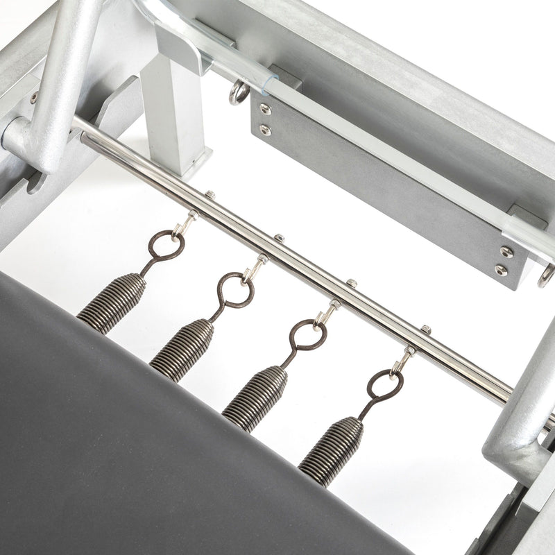 Four classic carriage springs on the aluminum frame, grey