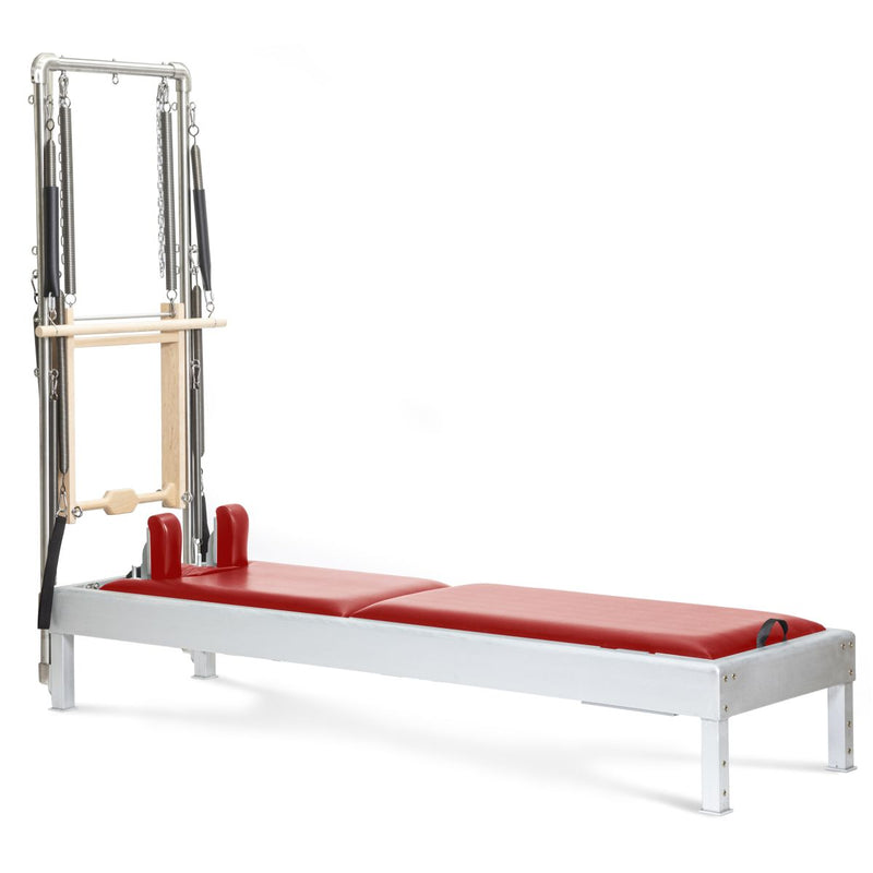 Elina Pilates Classic Aluminium Reformer 86" with Tower in red