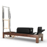 Elina Pilates Classic Dark Wood Reformer 86" with Tower in black