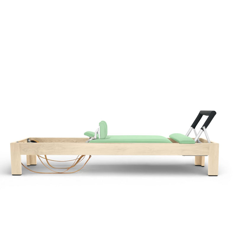 Elina Pilates Classic Natural Wood Reformer in green