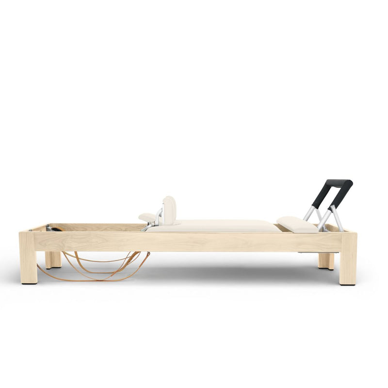 Elina Pilates Classic Natural Wood Reformer in ivory