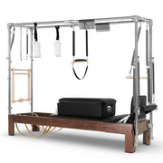 Elina Pilates Dark Wood Cadillac Reformer in black