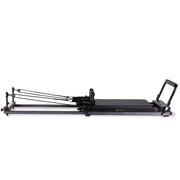 Elina Pilates Domo Folding Home Reformer Bundle in black, angled view