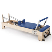 Elina Pilates Elite Wood Reformer Bundle in blue