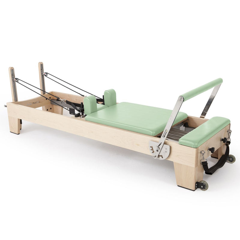 Elina Pilates Elite Wood Reformer Bundle in green