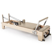 Elina Pilates Elite Wood Reformer Bundle in light mocha