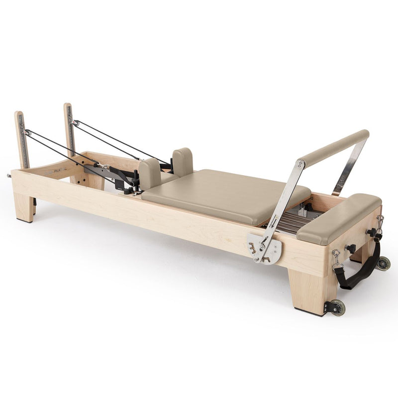 Elina Pilates Elite Wood Reformer Bundle in light mocha