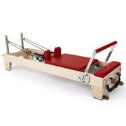 Elina Pilates Elite Wood Reformer Bundle in red