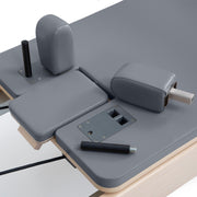 Carriage from above: headrest, shoulder rests, pads and pole, grey