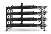 Four Elina Pilates HL aluminium reformers stacked horizontally, front angle