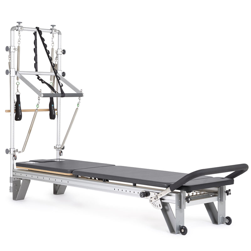 Mentor Reformer with tower and trapeze bar, black