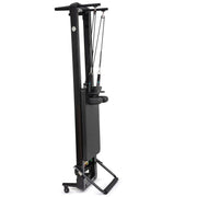 Nubium Black Edition with Tower folded and stored vertically on its transport wheels