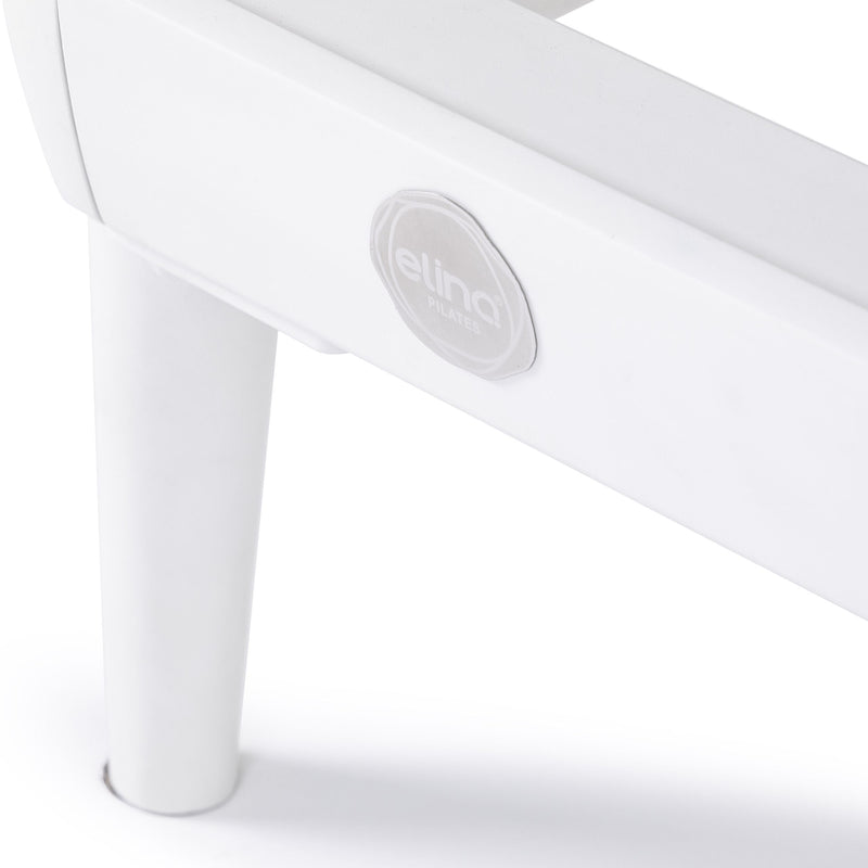 Nubium white aluminum frame leg with embossed Elina logo