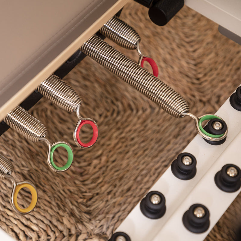 Nubium color-ringed springs and peg rack detail