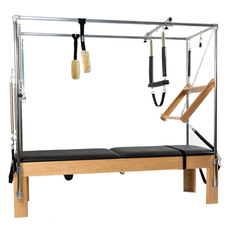 Peak Pilates Artistry Convertible with Leather Straps in beechwood, with twin mats fitted