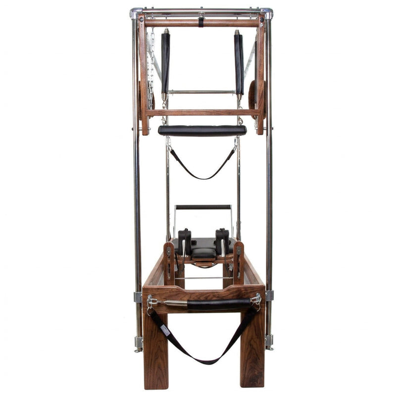 Peak Pilates Artistry Convertible with Leather Straps in walnut, front view