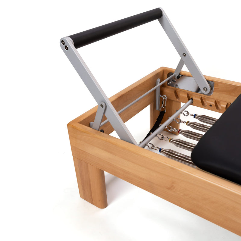 Peak Pilates Artistry Reformer with Leather, spring and gear bar detail