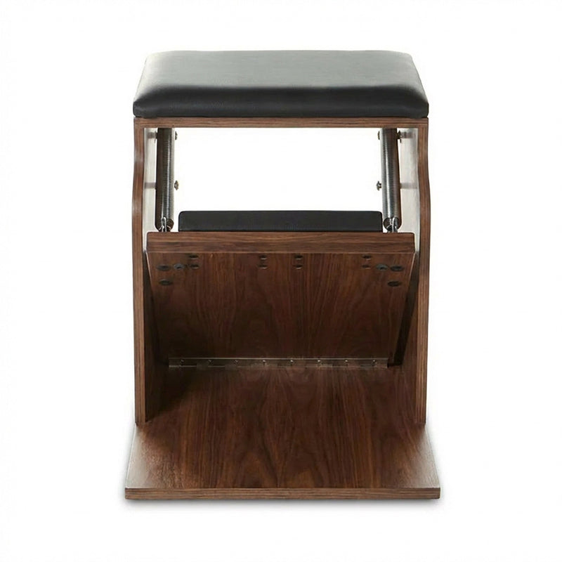 Peak Pilates Artistry Single Pedal Low Chair in walnut, front view