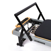 Peak Pilates casa Reformer Bundle, four-position contoured footbar detail