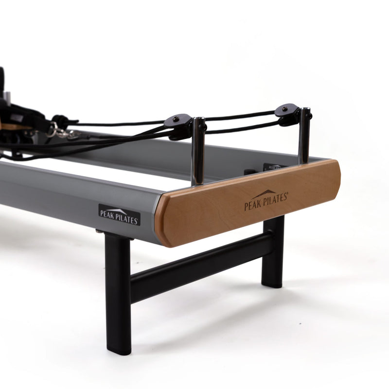 Peak Pilates casa Reformer with Long/Short Box, frame and leg detail