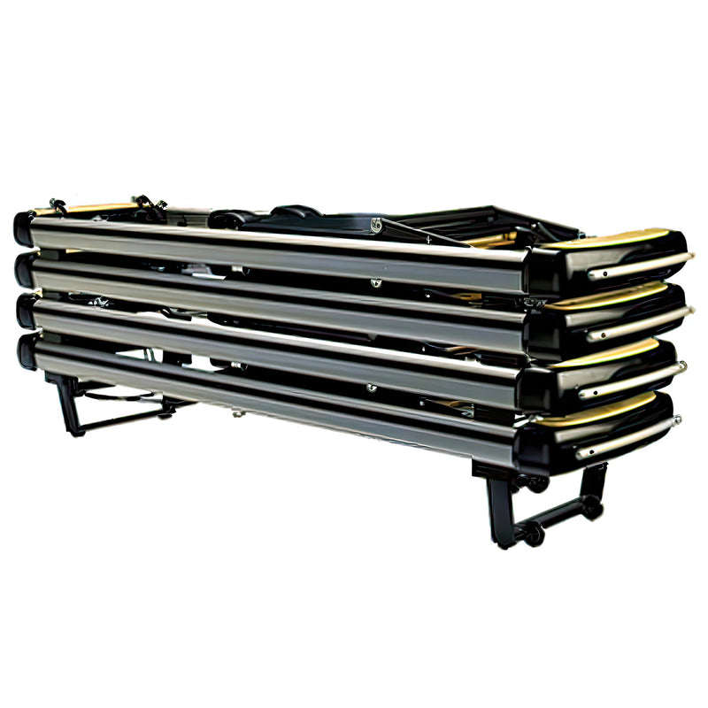 Peak Pilates MVe Reformer Bundle, units stacked for storage