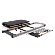 Peak Pilates MVe Reformer Tower Conversion kit contents, second angle showing the frame, mats and spring set