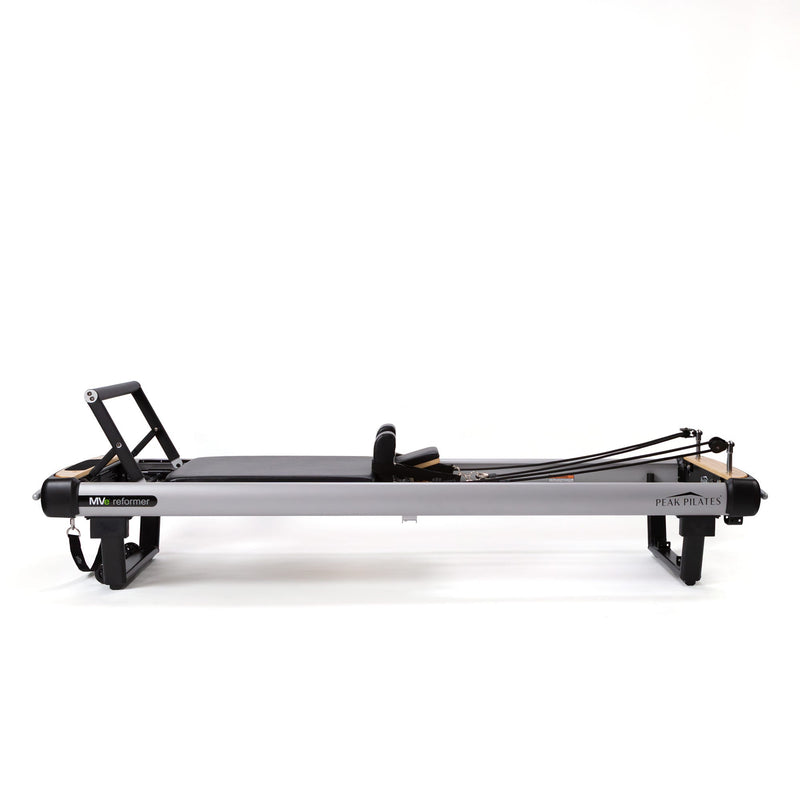 Peak Pilates MVe Reformer with Long/Short Box, side view