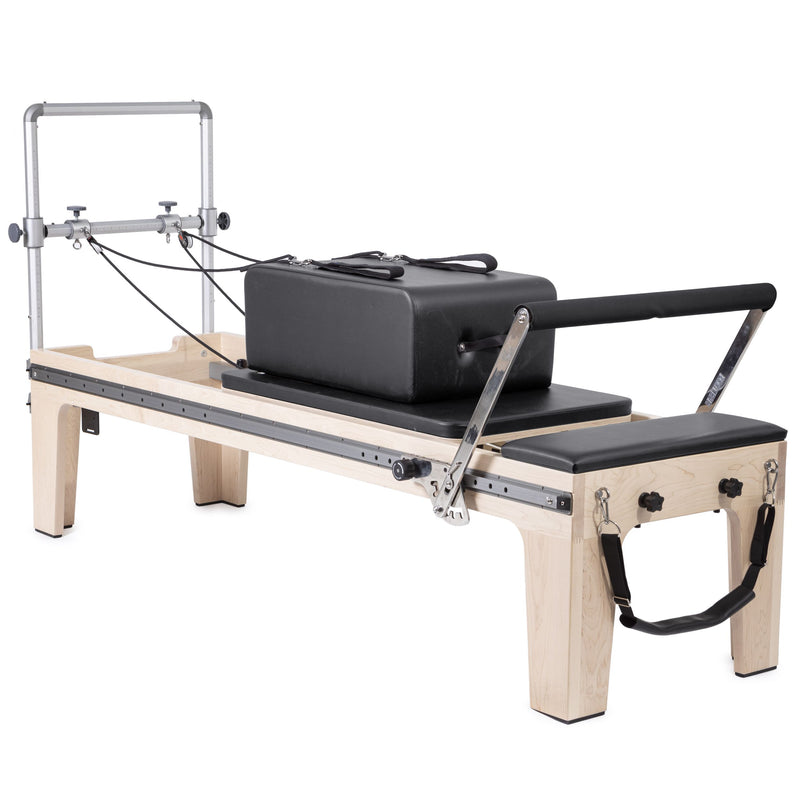 Master Instructor Physio Reformer with sitting box on the carriage, black