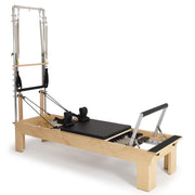 Elina Pilates Physio Wood Reformer with Tower in grey, alternate angle